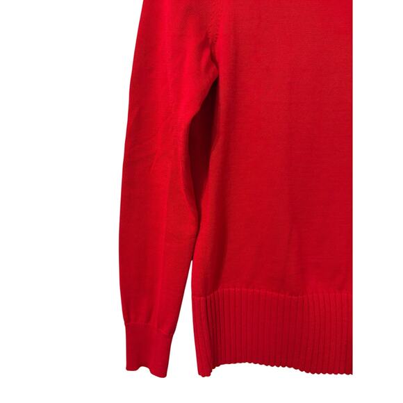 Talbots Red Crewneck Sweater with Pink Beaded Neckline P - Picture 7 of 8